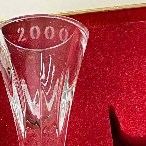 Gorham Crystal 2000 Holiday Toasting Flute With Tassel NIB Christmas Ornament - Picture 5 of 10